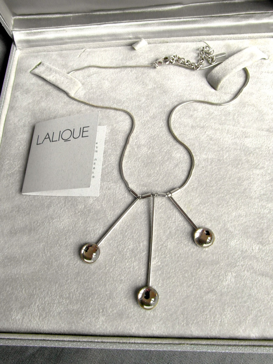 Charmant collier "Oxygene" par Lalique en argent et cristal, neuf avec boite, era daum baccarat-photo-1