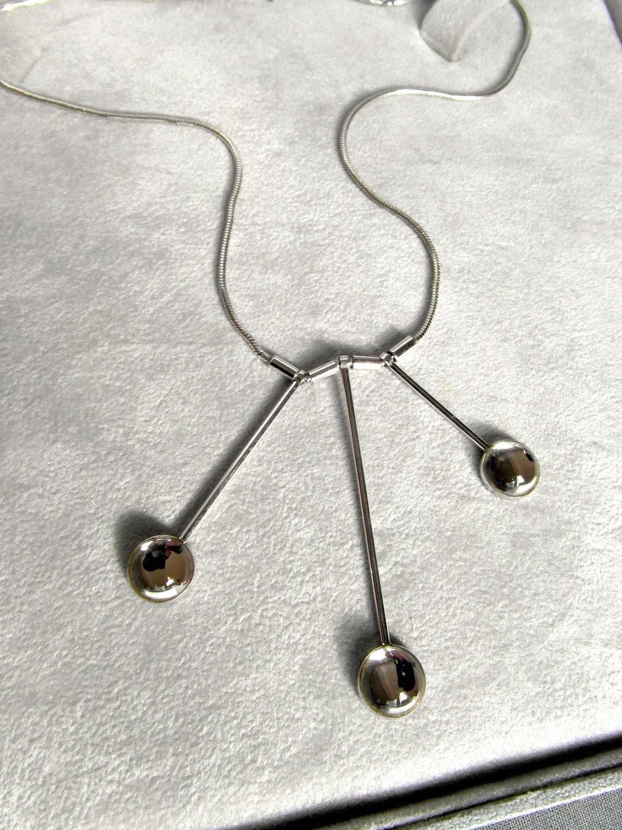 Charmant collier "Oxygene" par Lalique en argent et cristal, neuf avec boite, era daum baccarat-photo-2