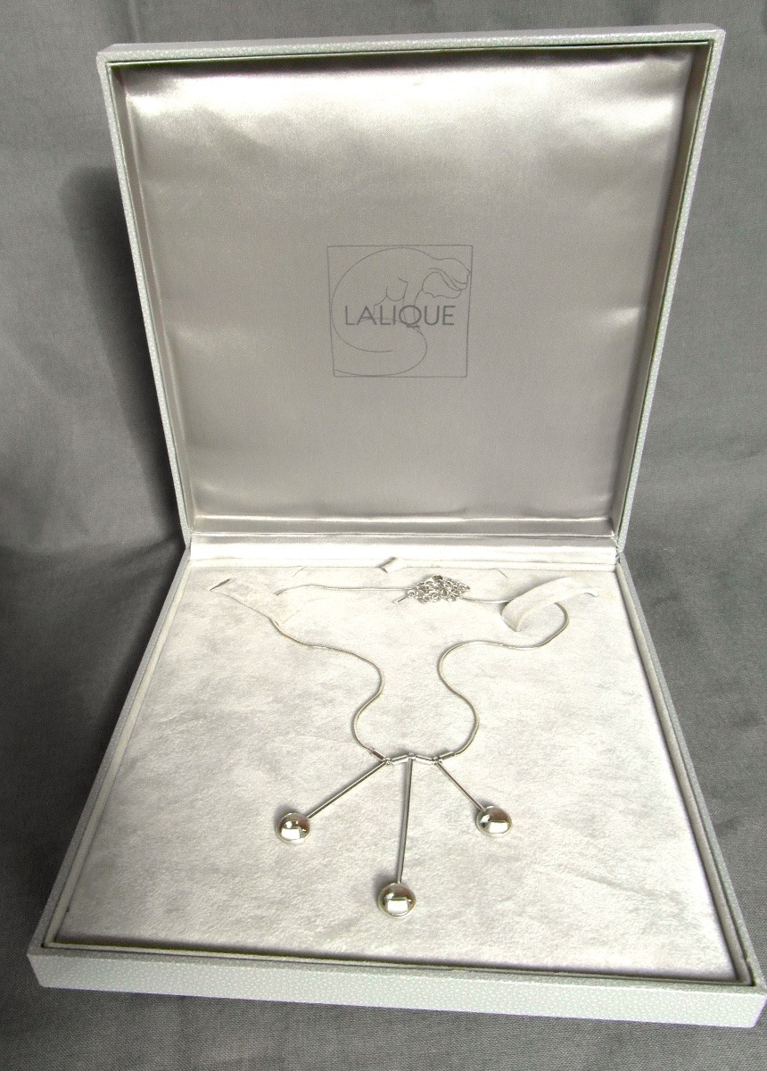 Charmant collier "Oxygene" par Lalique en argent et cristal, neuf avec boite, era daum baccarat-photo-4