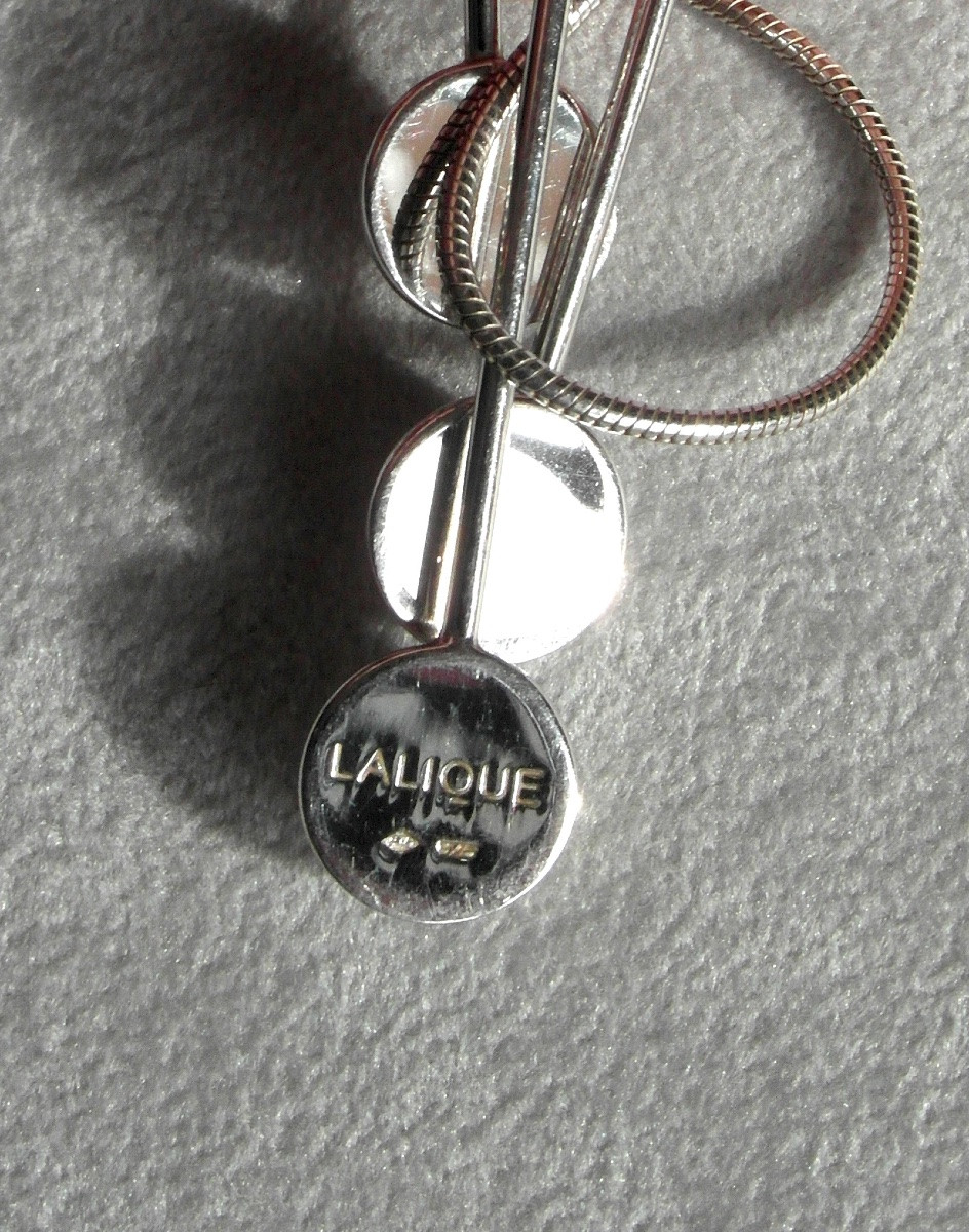 Charmant collier "Oxygene" par Lalique en argent et cristal, neuf avec boite, era daum baccarat-photo-7