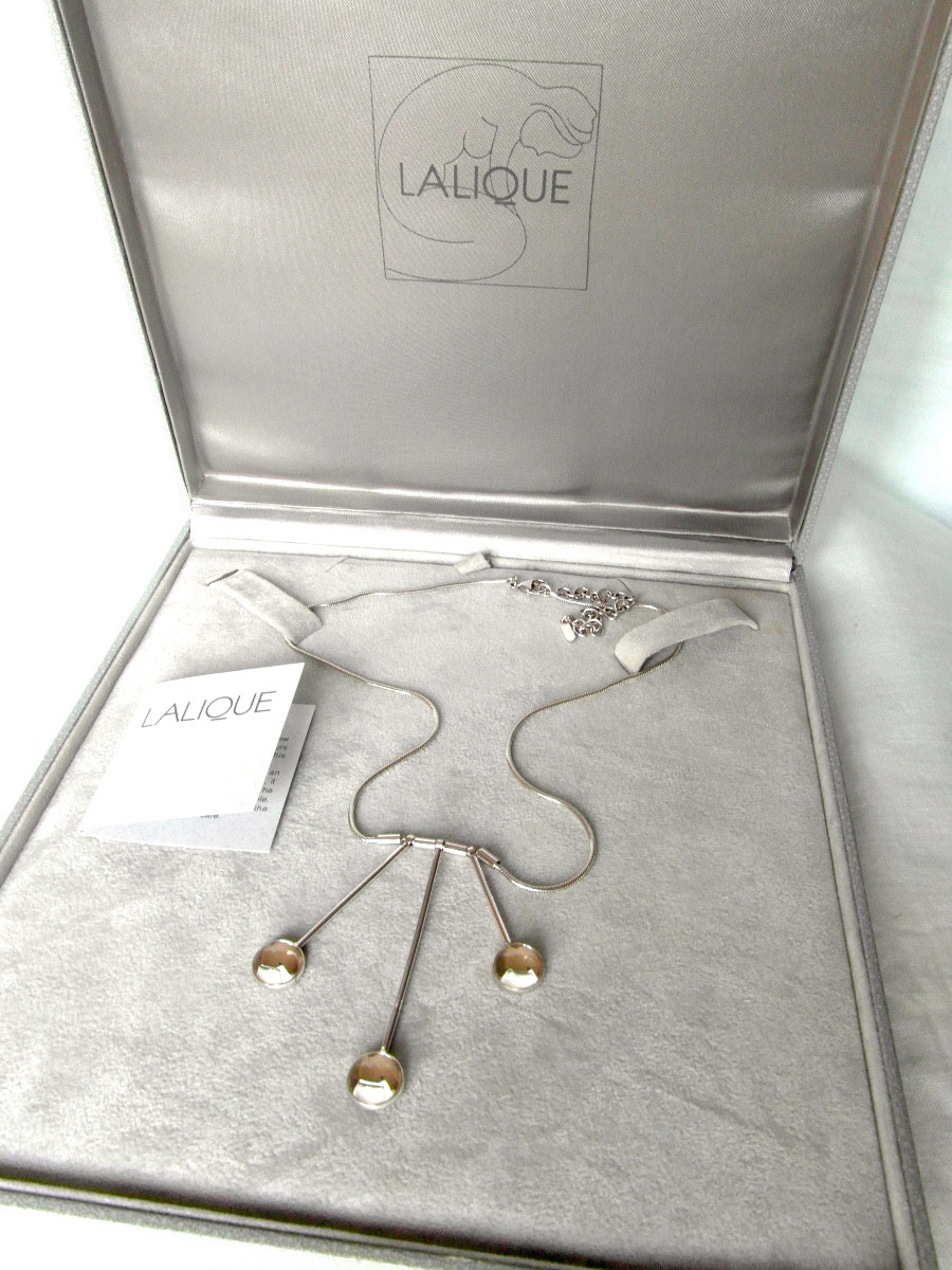 Charmant collier "Oxygene" par Lalique en argent et cristal, neuf avec boite, era daum baccarat