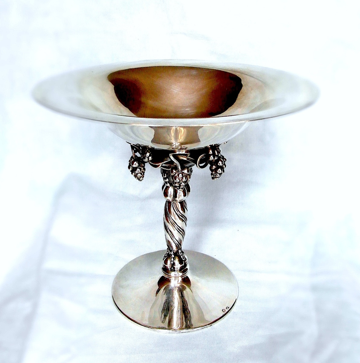 Rare Sterling Silver Grape Bowl By Georg Jensen, Model 263, Circa 1930, Daum Era-photo-2