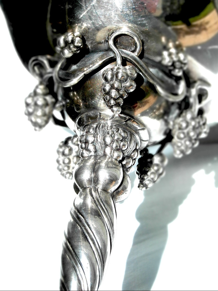 Rare Sterling Silver Grape Bowl By Georg Jensen, Model 263, Circa 1930, Daum Era-photo-4