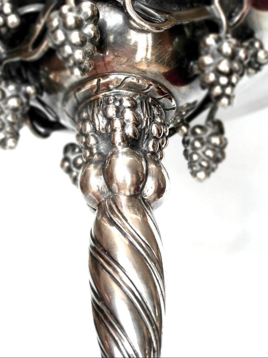 Rare Sterling Silver Grape Bowl By Georg Jensen, Model 263, Circa 1930, Daum Era-photo-7