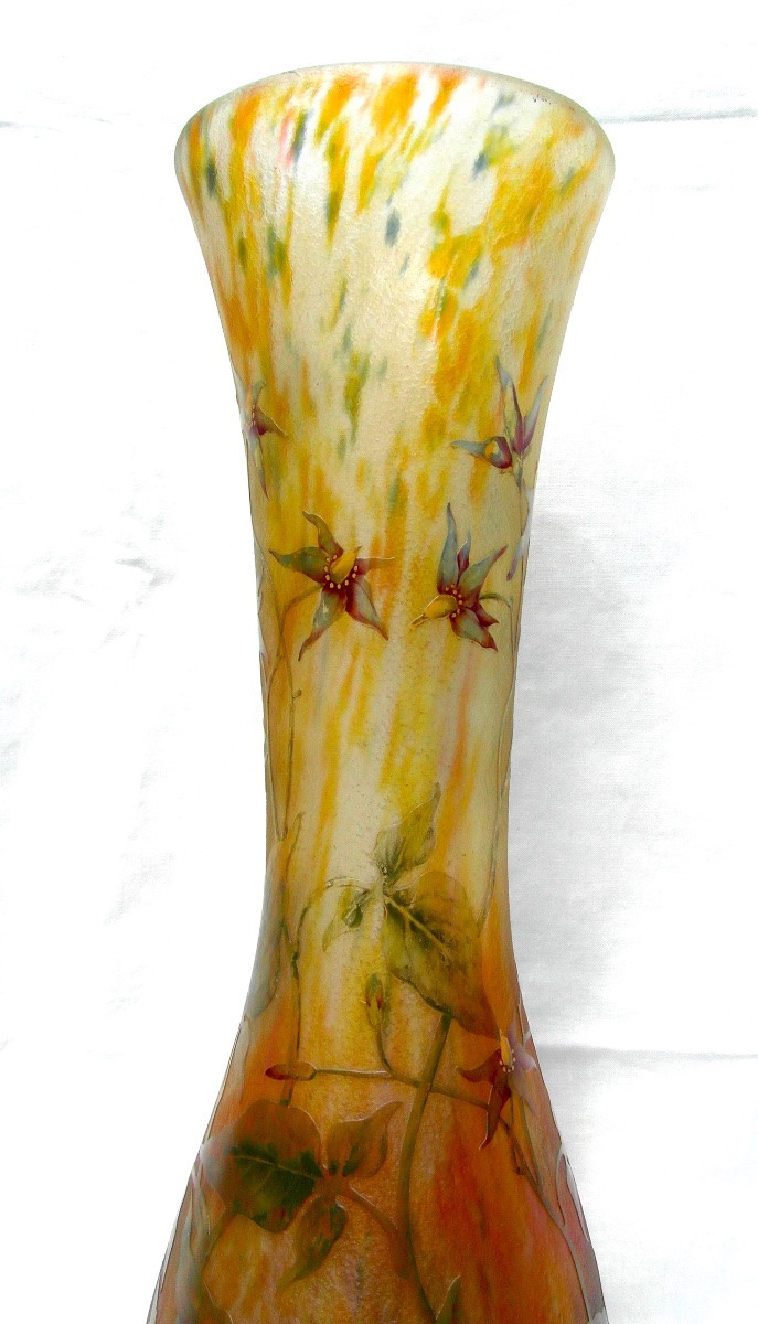 Grand Vase Daum à Décor Gravé De Solanées,  48 Cm!  Era Galle 1900 art-nouveau-photo-1