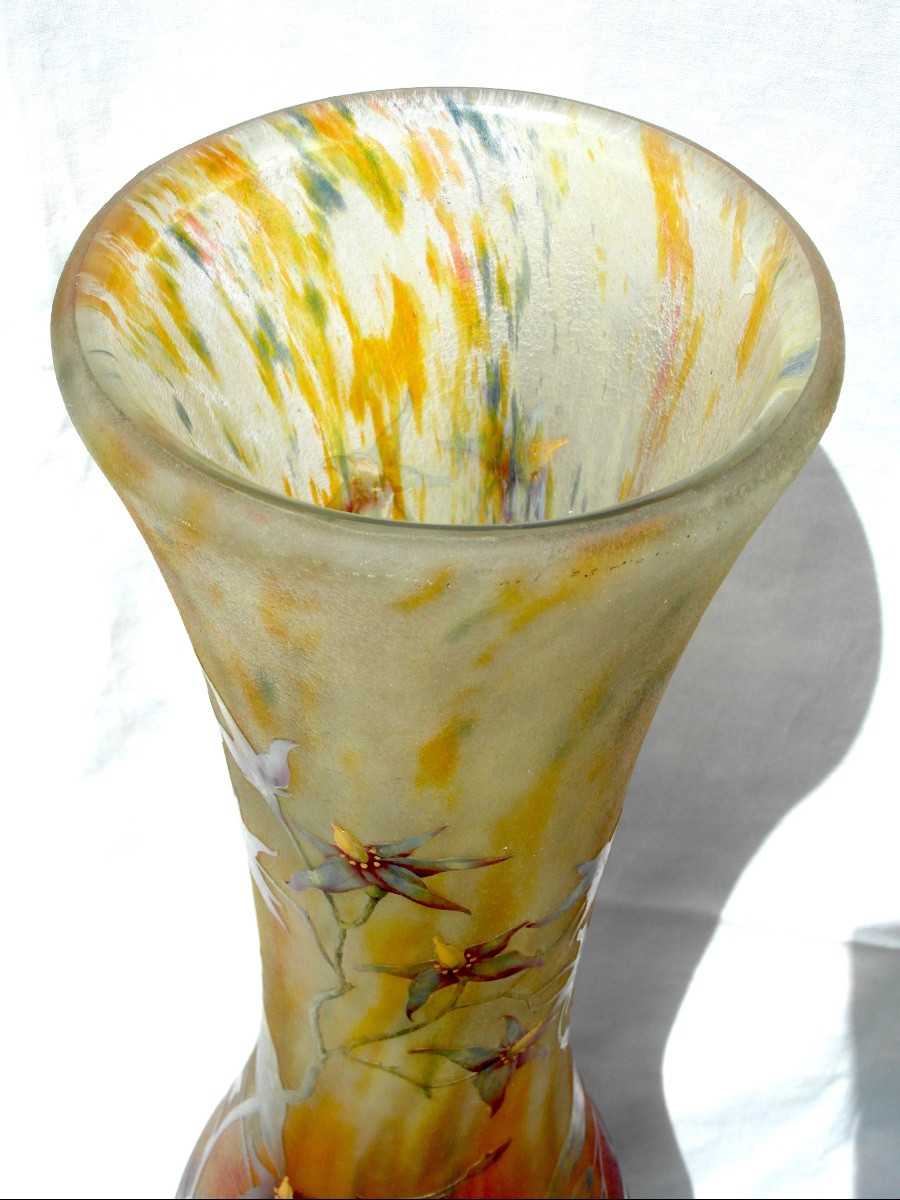 Grand Vase Daum à Décor Gravé De Solanées,  48 Cm!  Era Galle 1900 art-nouveau-photo-7