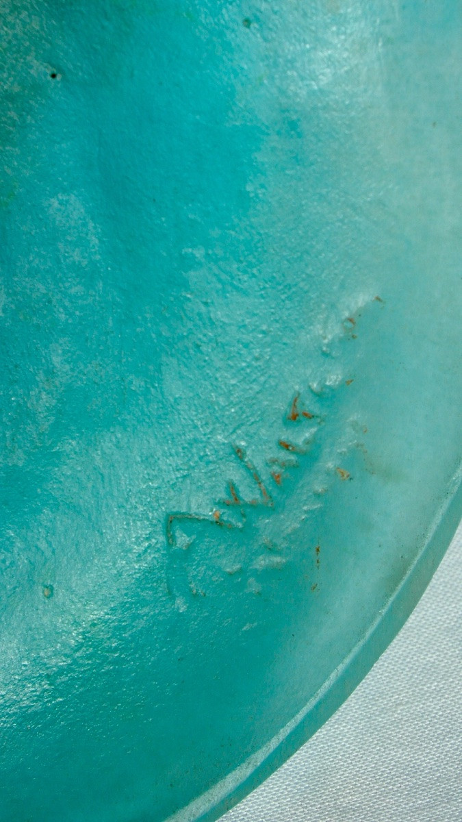 Rare Coupe Aux Poissons Par Amalric Walter, vraie pate de verre, Era Daum Galle Argy 1920-photo-4
