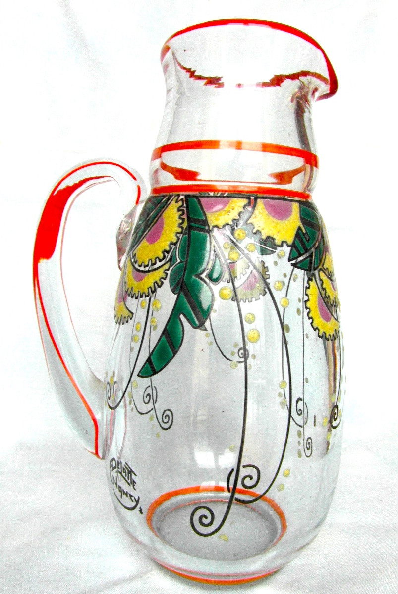 Rare Service à Orangeade période Art-deco Delatte, Parfait, Era Daum Galle 1920-photo-6