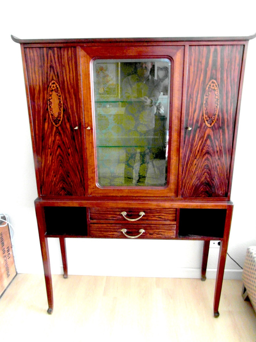  Art Deco Majorelle Display Case In Macassar Ebony, Stamped, Daum Galle Era 1920-photo-2