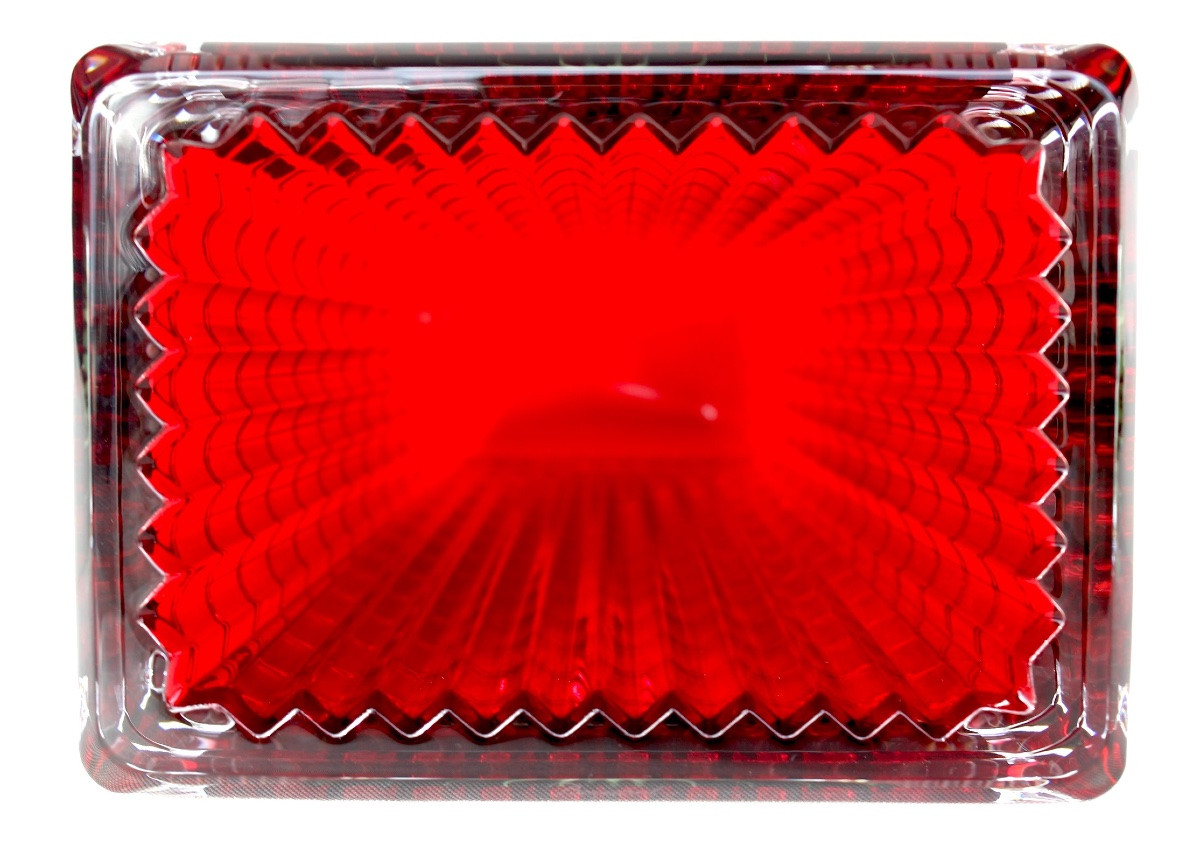 Vase Baccarat modèle "EYE" rouge, parfait, dans sa boite, era daum Lalique -photo-5