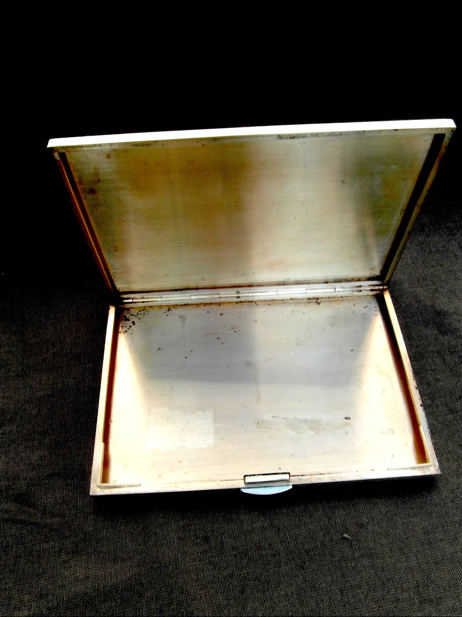 Important étuis en argent massif d'époque art-déco, poinçon Minerve, 178 gr, era puiforcat-photo-4