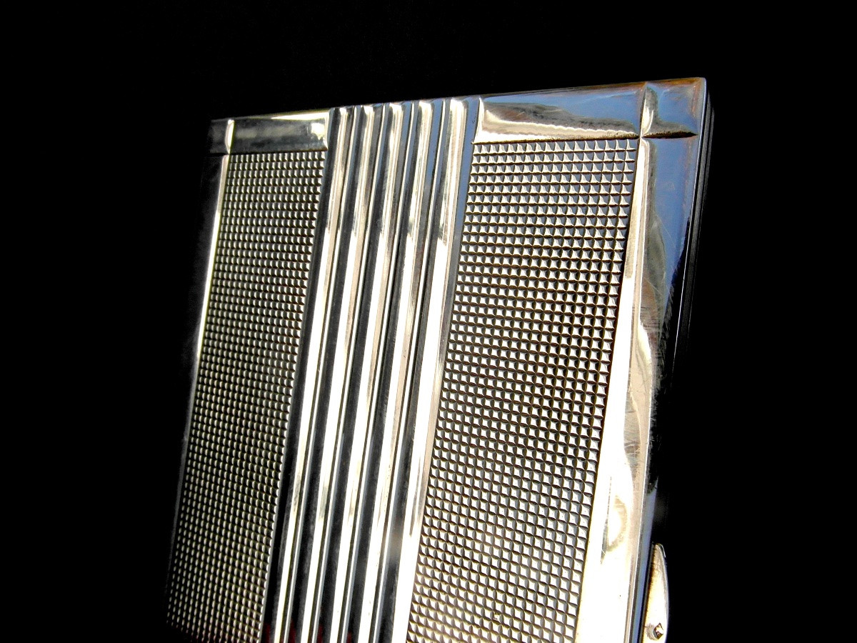 Important étuis en argent massif d'époque art-déco, poinçon Minerve, 178 gr, era puiforcat-photo-2