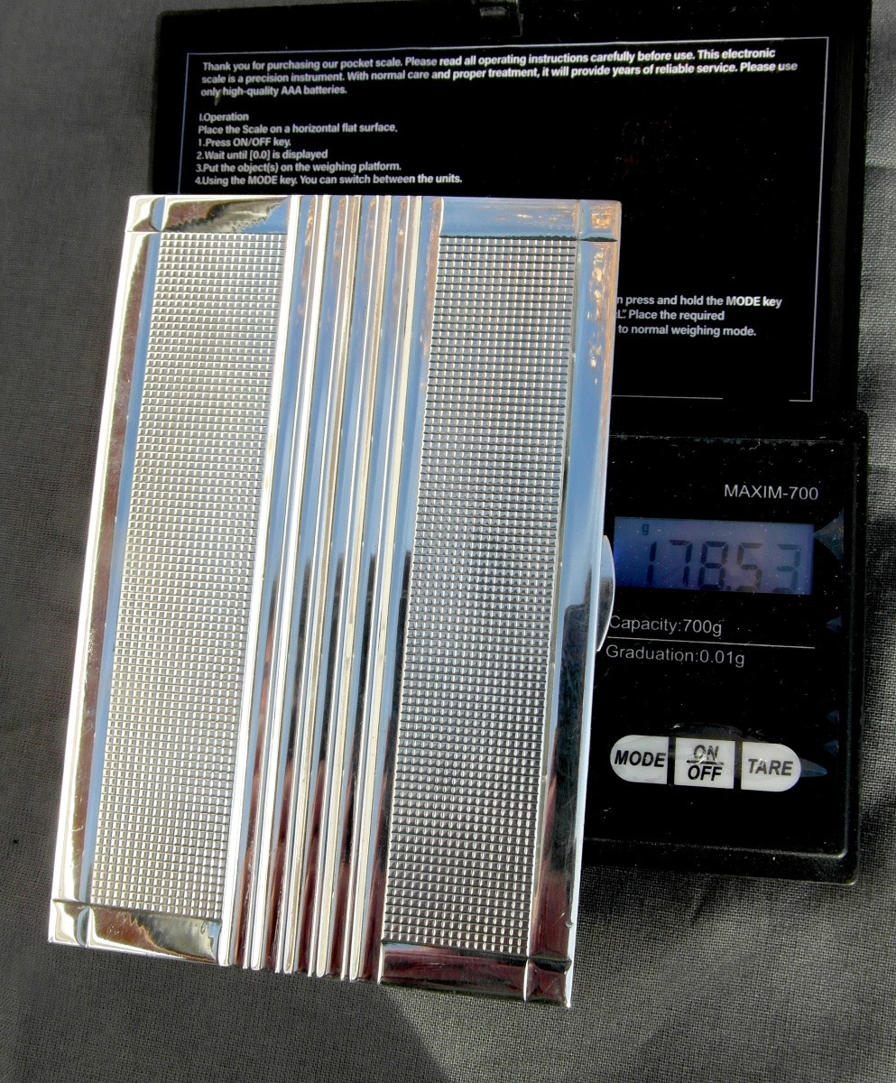 Important étuis en argent massif d'époque art-déco, poinçon Minerve, 178 gr, era puiforcat-photo-7