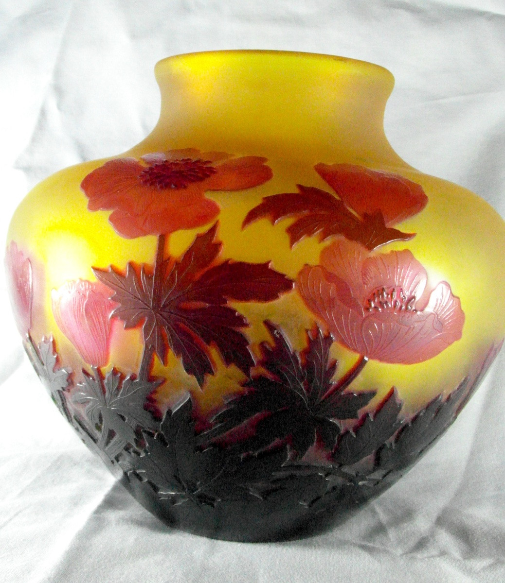 Vase Galle aux pavots, vers 1900, era daum art-nouveau-photo-2