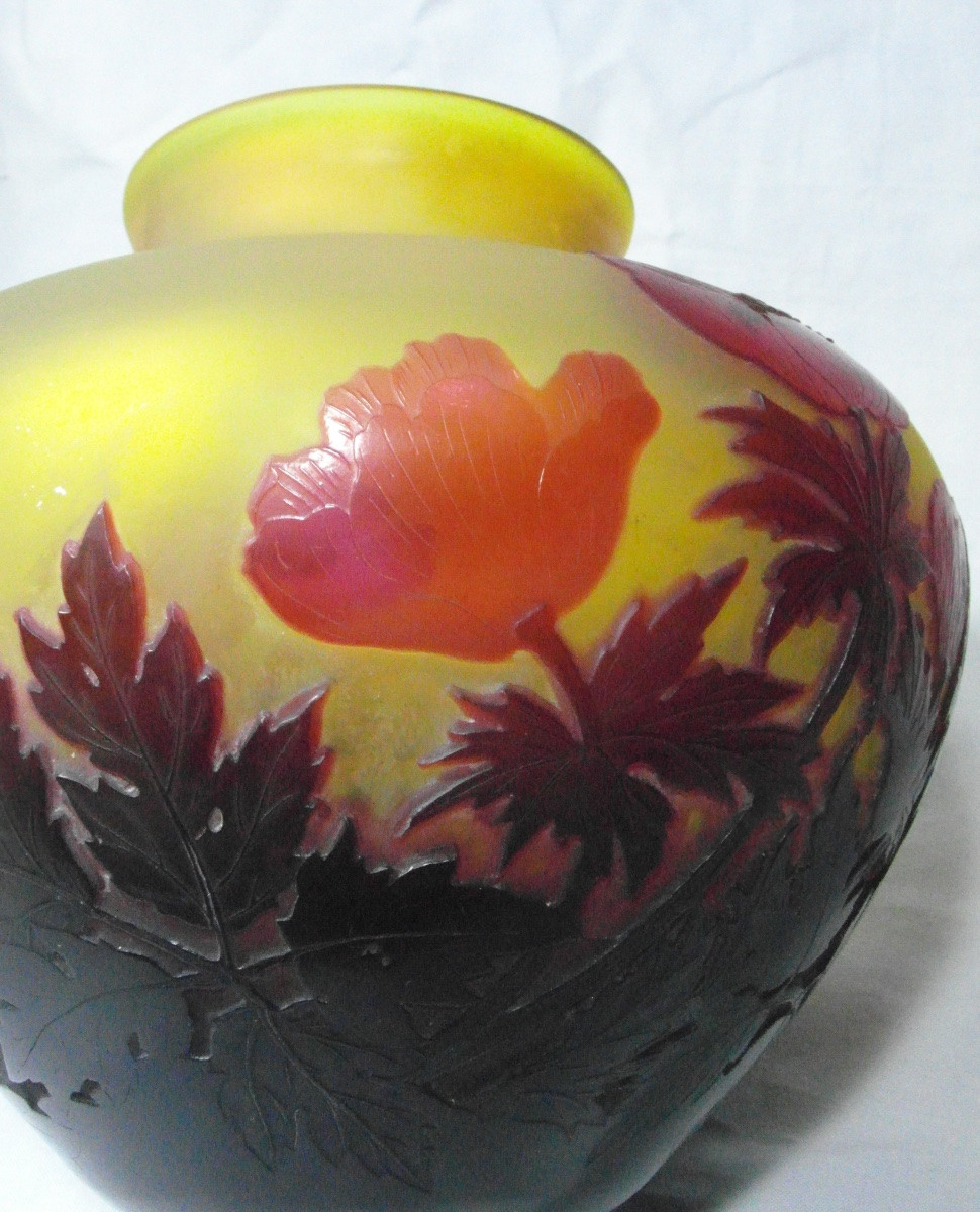 Vase Galle aux pavots, vers 1900, era daum art-nouveau-photo-8
