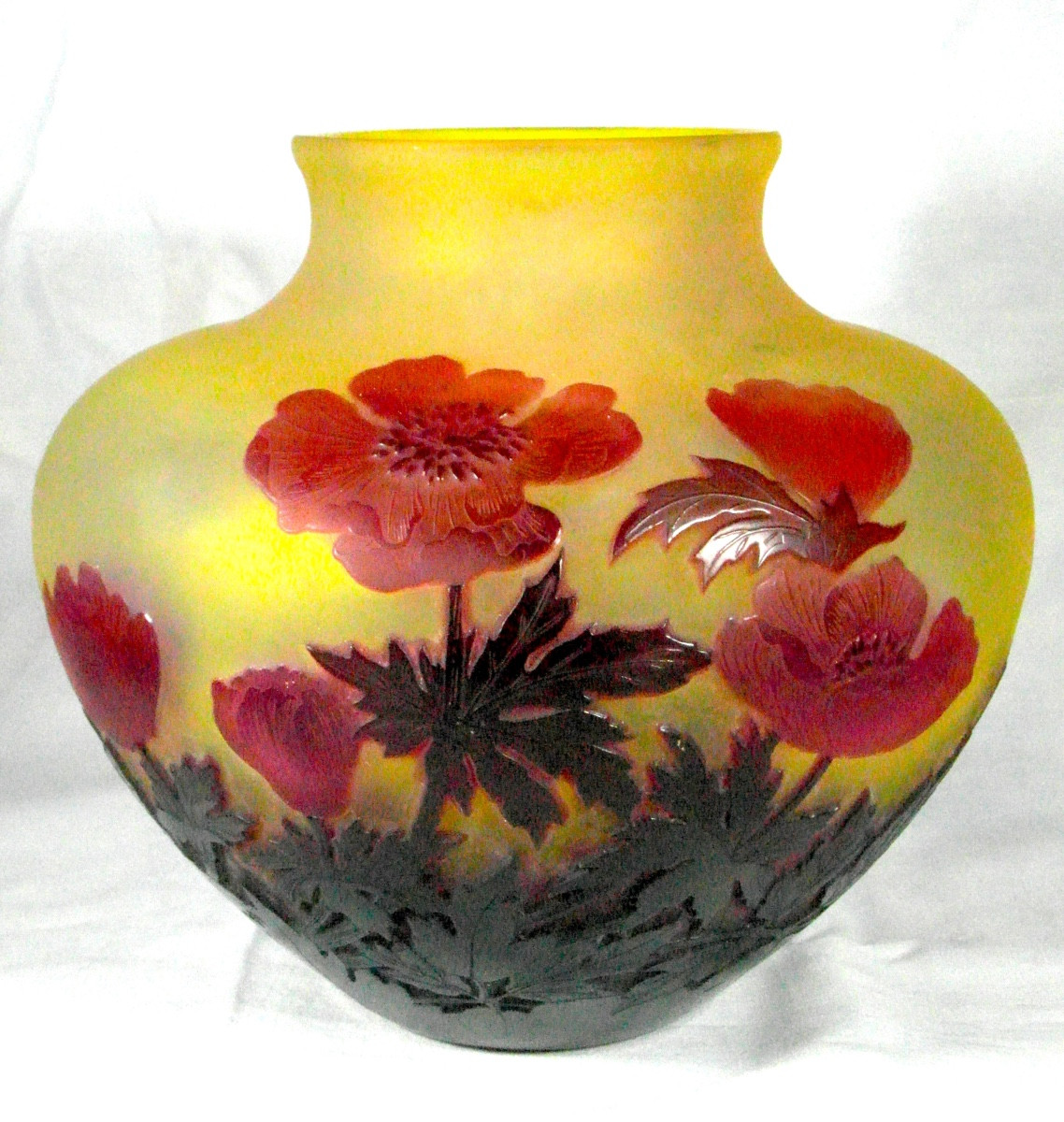 Vase Galle aux pavots, vers 1900, era daum art-nouveau