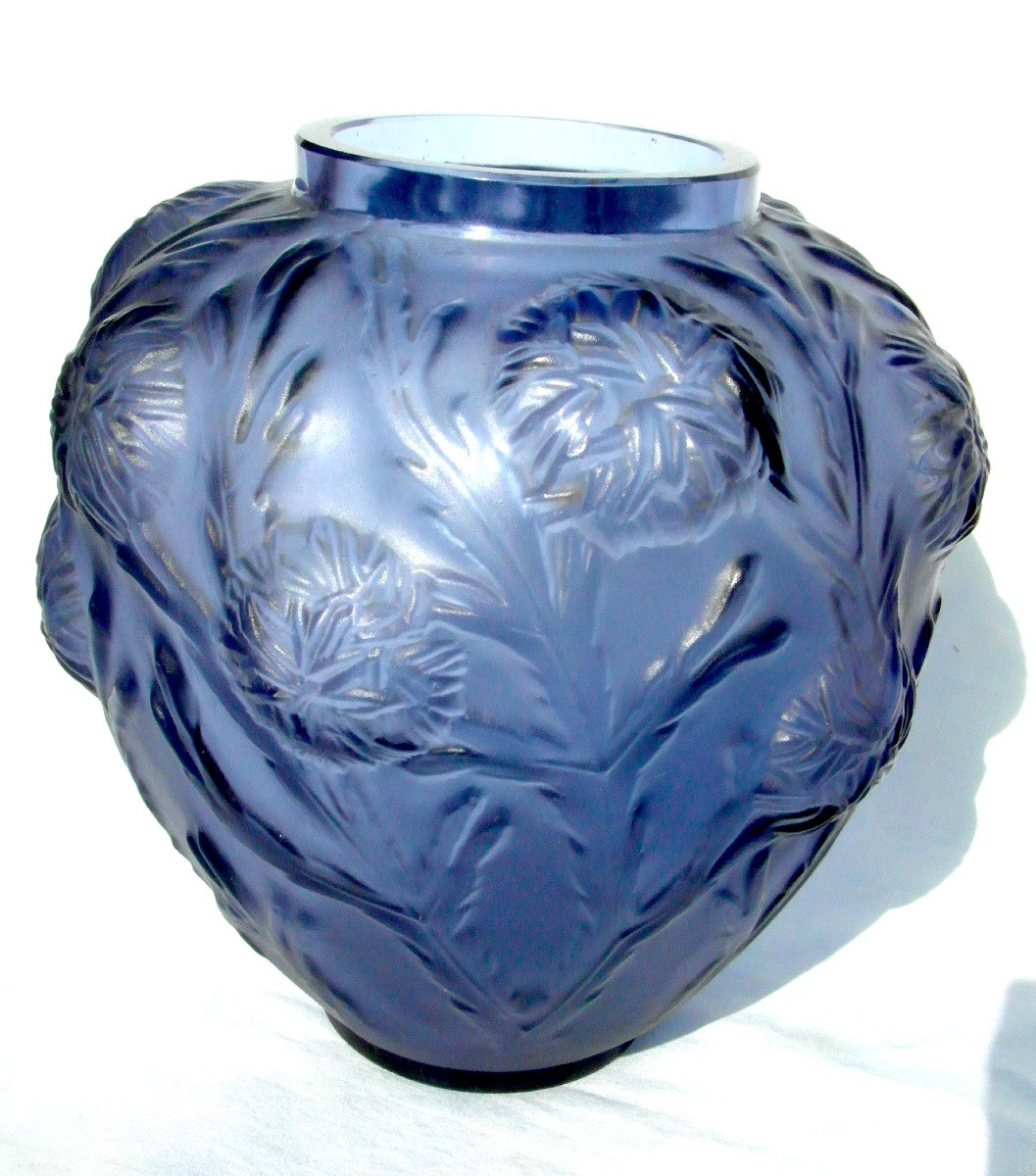 Sabino Art Deco Vase With A Seascape Decoration, Lalique/daum Era, 1920-photo-1