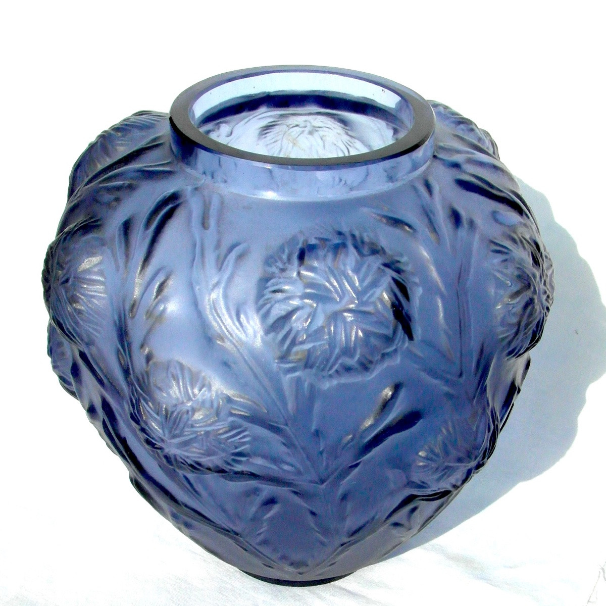 Sabino Art Deco Vase With A Seascape Decoration, Lalique/daum Era, 1920-photo-2