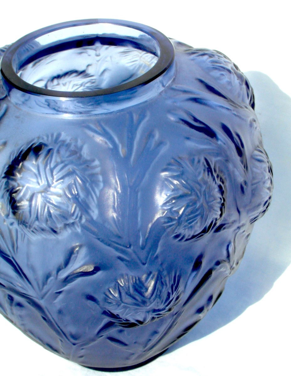 Sabino Art Deco Vase With A Seascape Decoration, Lalique/daum Era, 1920-photo-5