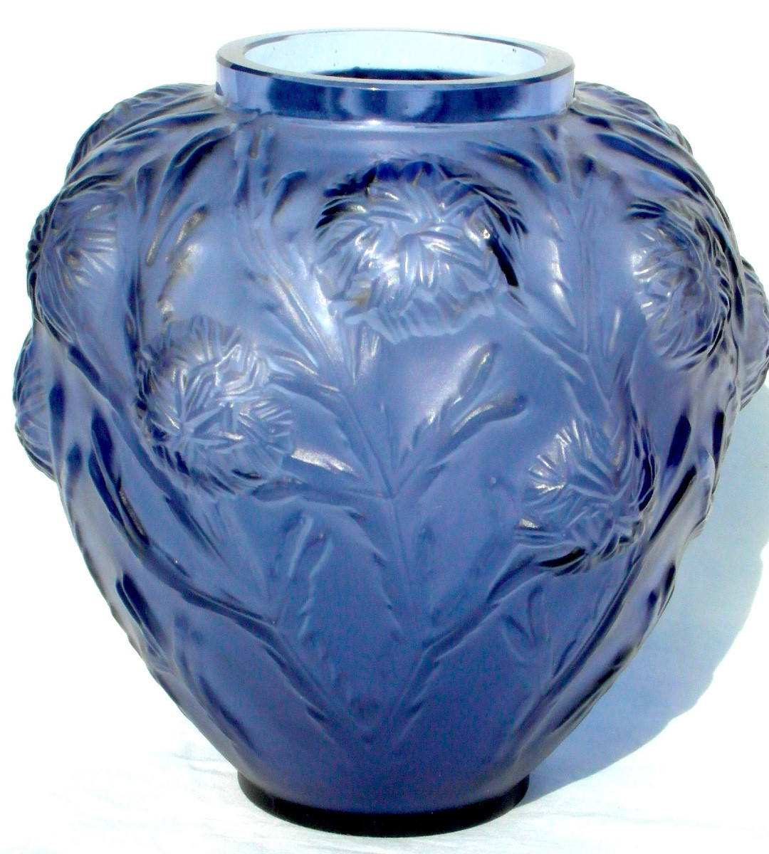 Sabino Art Deco Vase With A Seascape Decoration, Lalique/daum Era, 1920