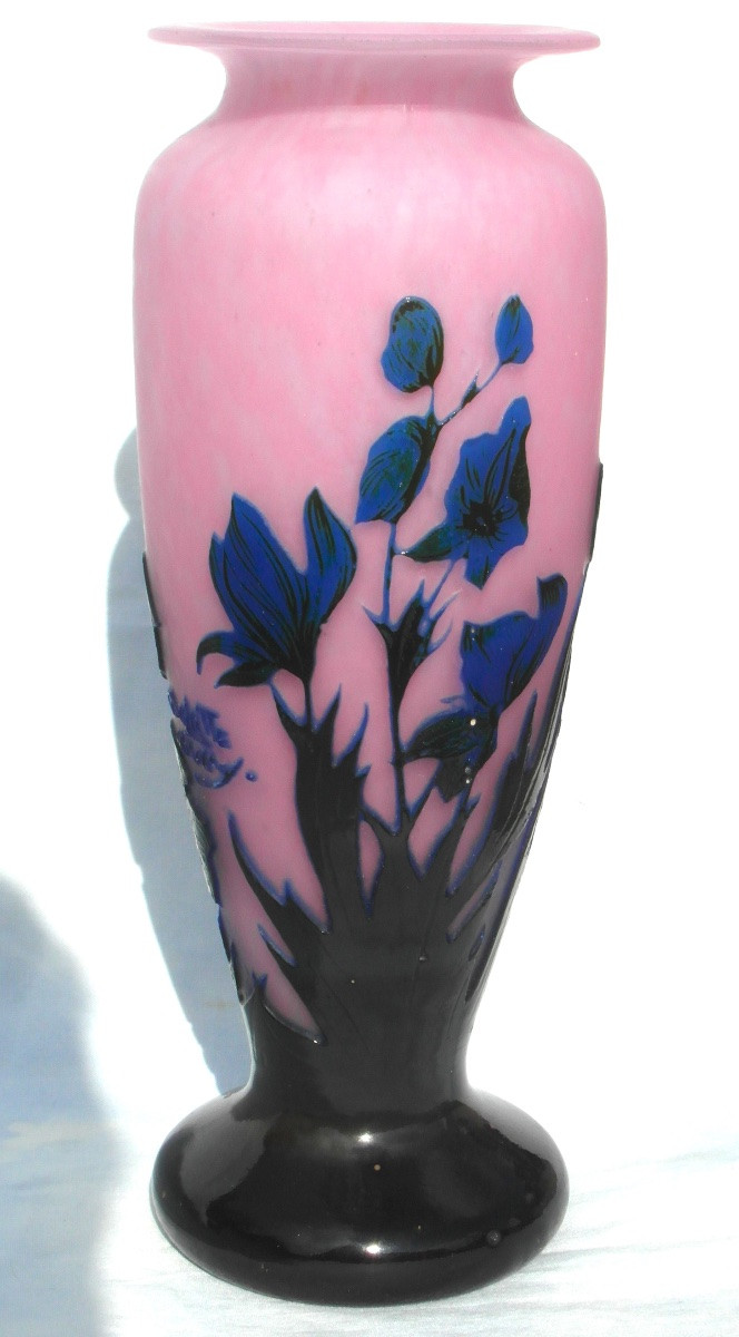 Vase à décor de fleurs des champs, gravé, par Delatte, vers 1920, era Daum Galle muller-photo-2