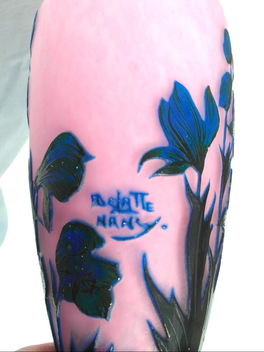 Vase à décor de fleurs des champs, gravé, par Delatte, vers 1920, era Daum Galle muller-photo-4