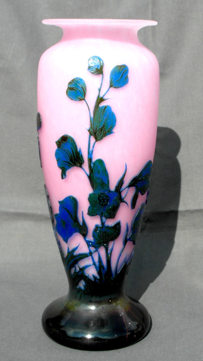 Vase à décor de fleurs des champs, gravé, par Delatte, vers 1920, era Daum Galle muller-photo-1
