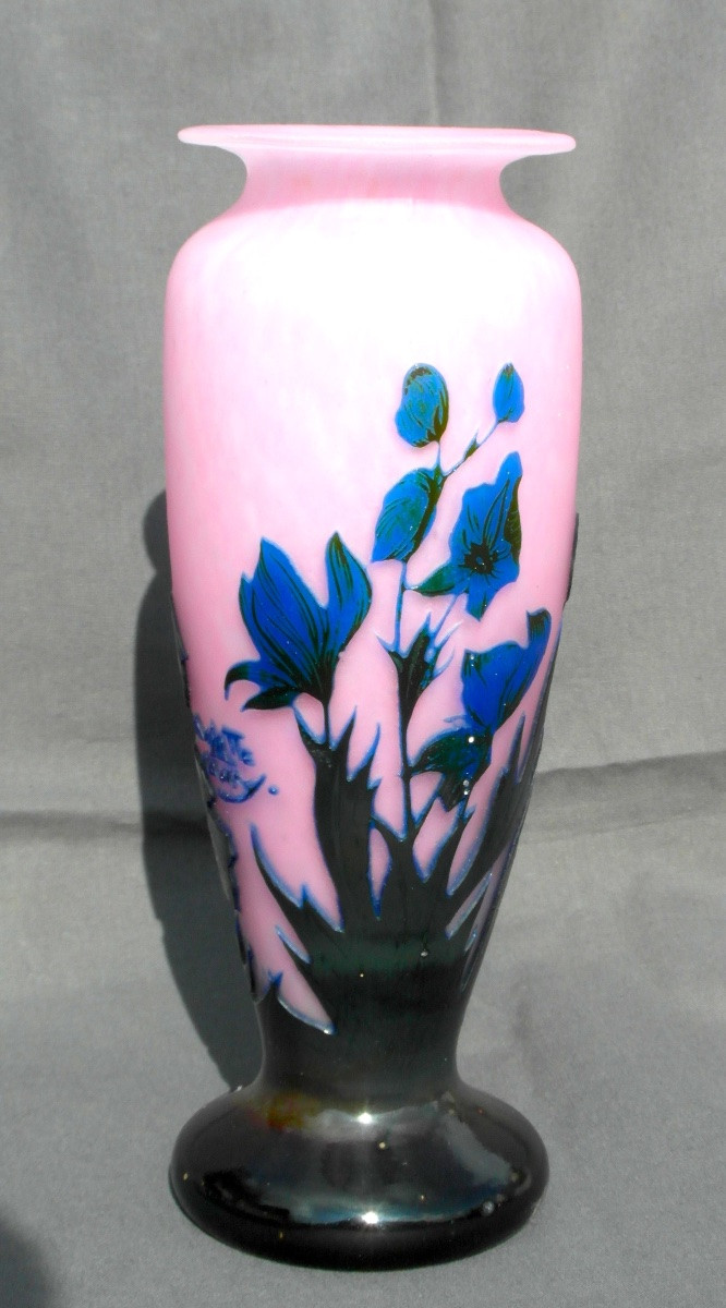 Vase à décor de fleurs des champs, gravé, par Delatte, vers 1920, era Daum Galle muller-photo-2