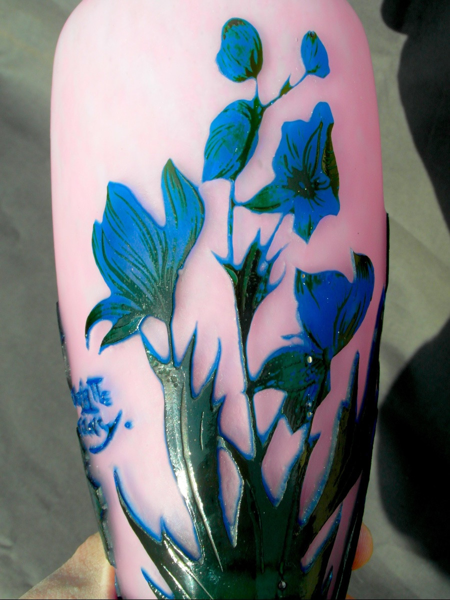 Vase à décor de fleurs des champs, gravé, par Delatte, vers 1920, era Daum Galle muller-photo-5