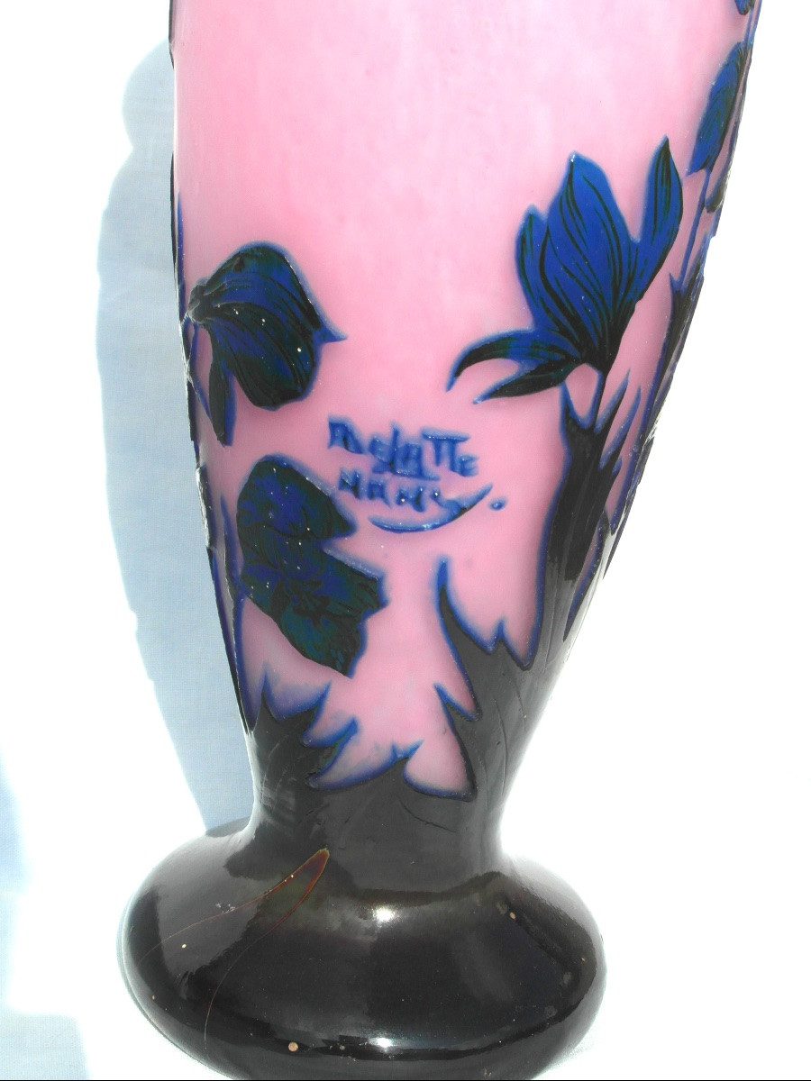 Vase à décor de fleurs des champs, gravé, par Delatte, vers 1920, era Daum Galle muller-photo-8