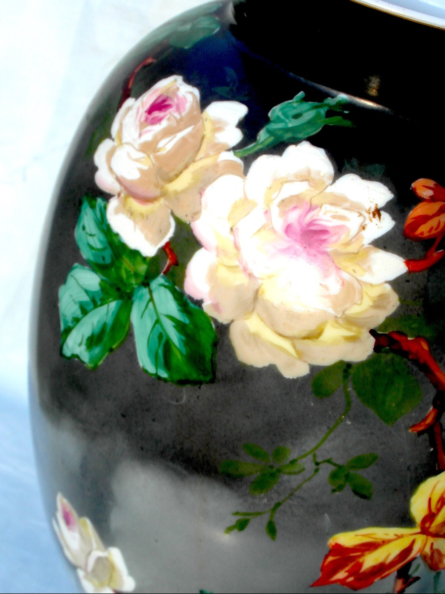 Vase en opaline à décor floral par Baccarat, vers 1880, era daum galle art-nouveau-photo-3