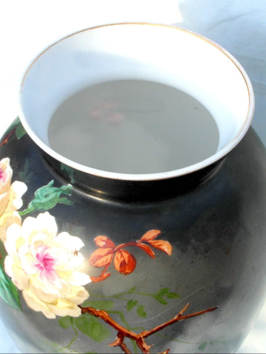 Vase en opaline à décor floral par Baccarat, vers 1880, era daum galle art-nouveau-photo-6