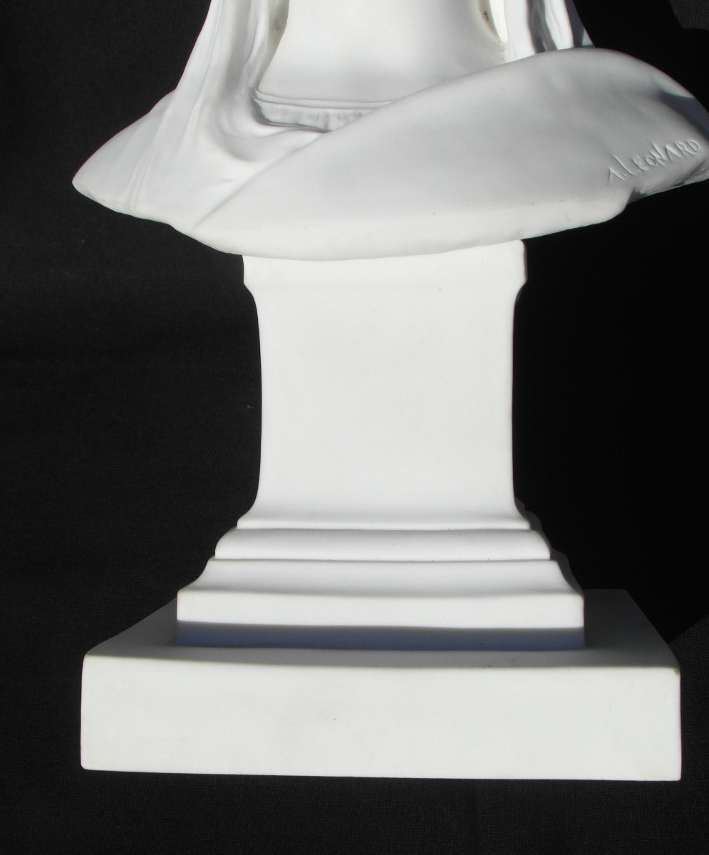 Buste "jeune paysanne" par A.Leonard en biscuit de la M. Nationale de SEVRES, vers 1900-photo-6