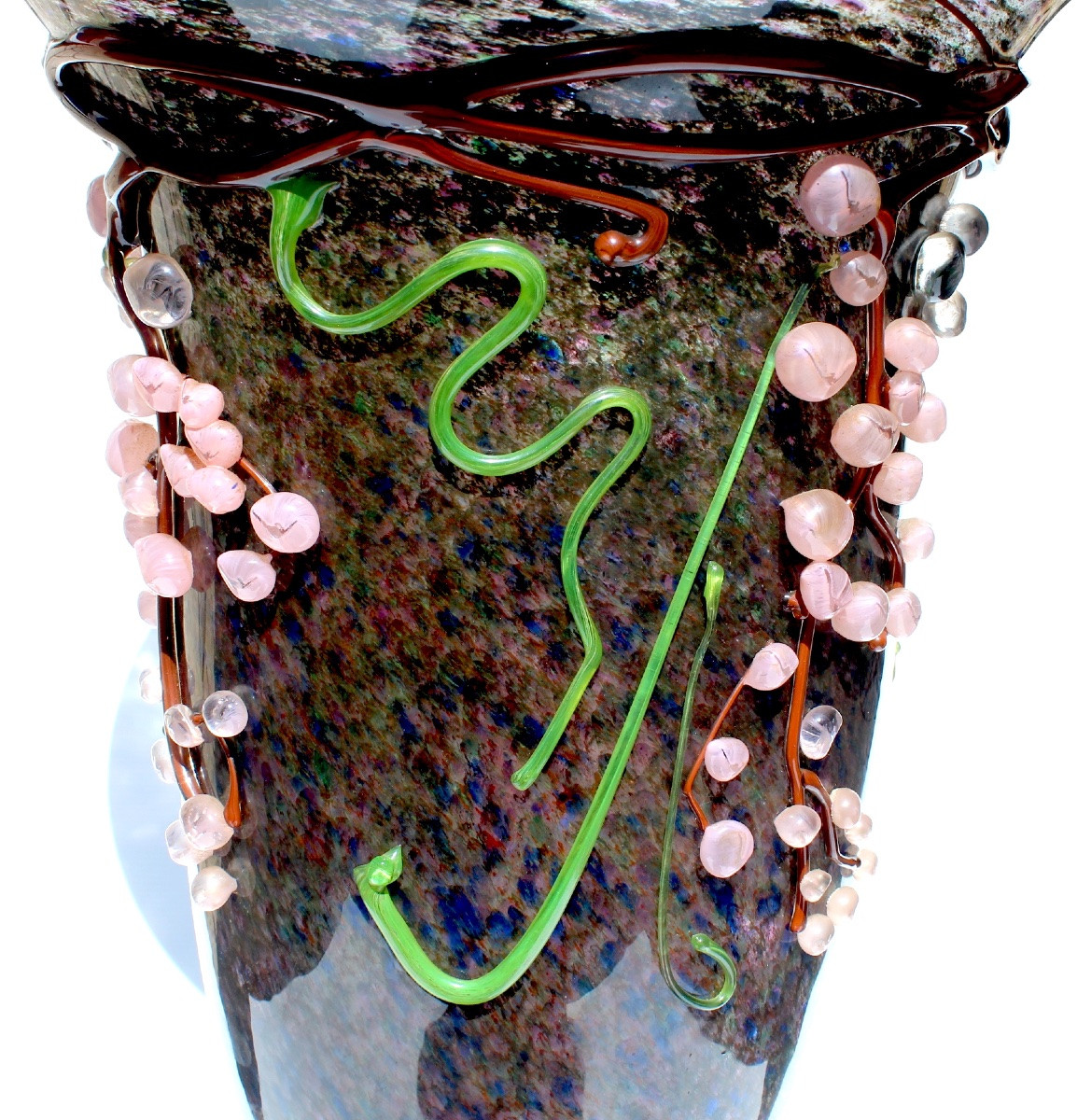 Vase aux raisins en applications par Ioan NEMTOI, hommage à daum, 75 cm de hauteur, 17,4 kg!-photo-2