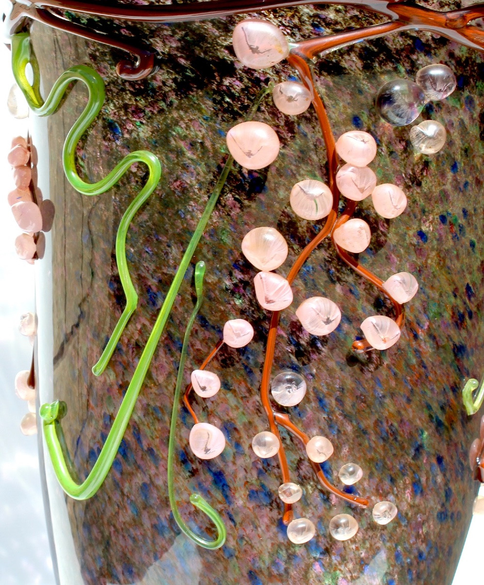 Vase aux raisins en applications par Ioan NEMTOI, hommage à daum, 75 cm de hauteur, 17,4 kg!-photo-6