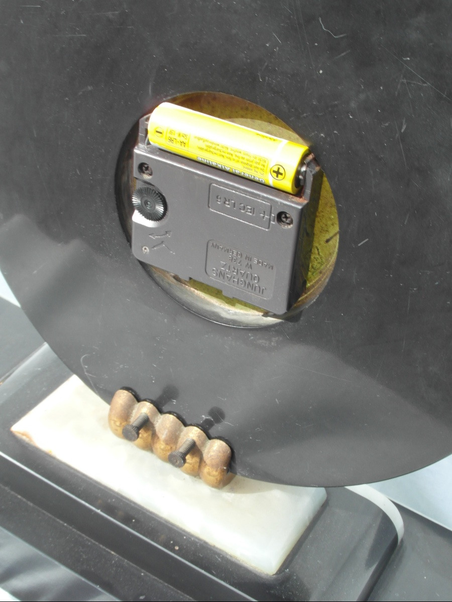 Art Deco Clock With Antelope Motif, Marble And Onyx, Working, Made By The Glassmaker Le Faguays In 1920-photo-5