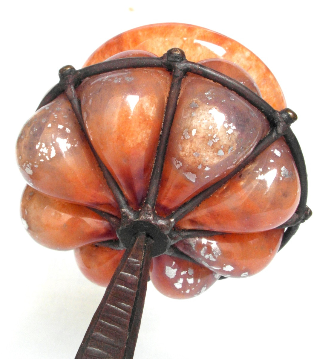 coupe "bijou" dans une petite monture fer forge, par Delatte, vers 1920, era daum majorelle-photo-4