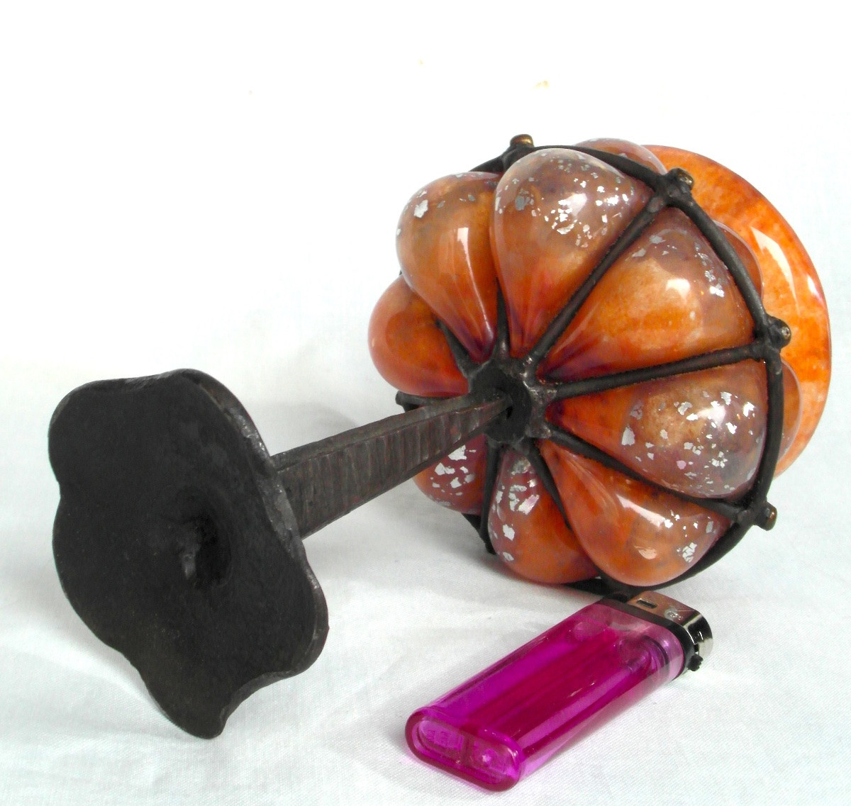 coupe "bijou" dans une petite monture fer forge, par Delatte, vers 1920, era daum majorelle-photo-5