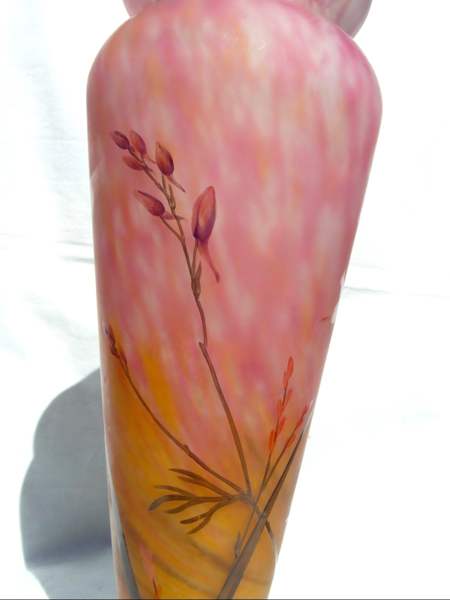 Vase Daum aux solanées,  verrerie belle étoile, vers 1920, era galle art-nouveau-photo-3