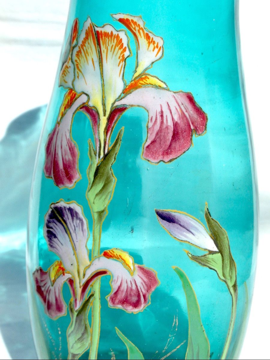 Vase Legras aux iris colorés, vers 1900, era daum galle-photo-4