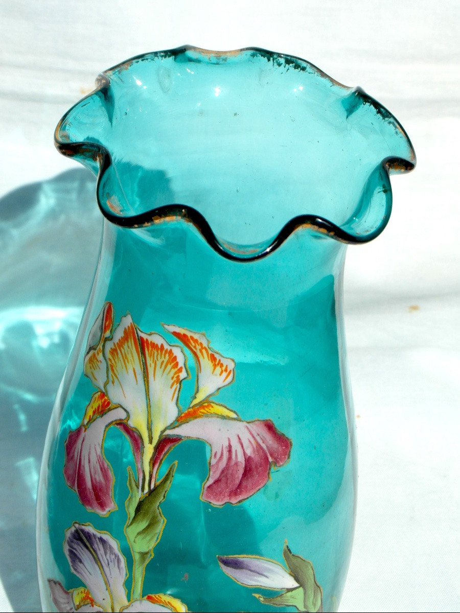 Vase Legras aux iris colorés, vers 1900, era daum galle-photo-1