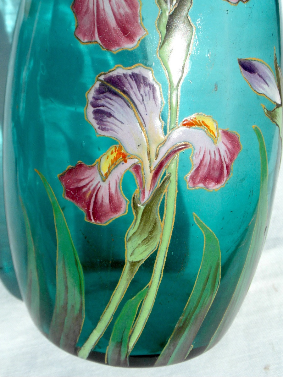 Vase Legras aux iris colorés, vers 1900, era daum galle-photo-2