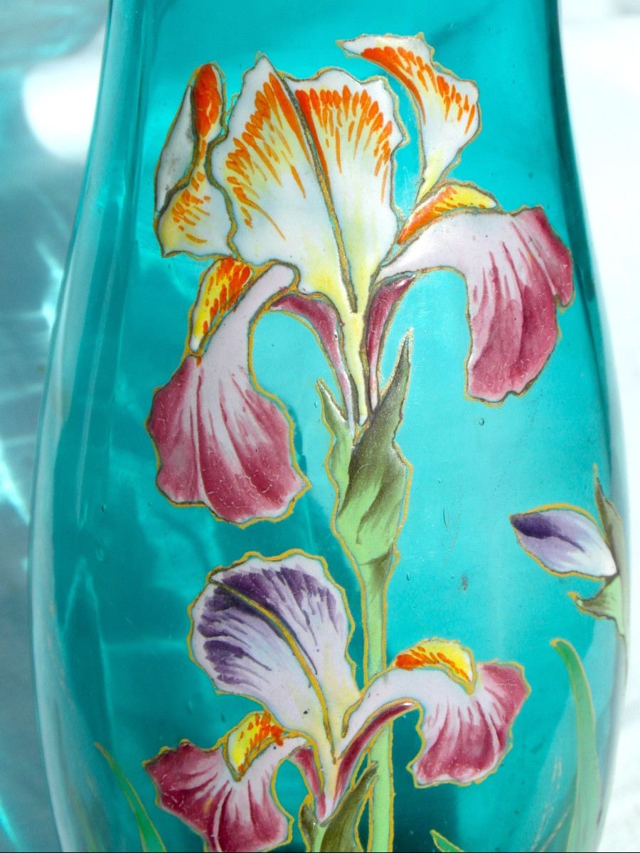 Vase Legras aux iris colorés, vers 1900, era daum galle-photo-3