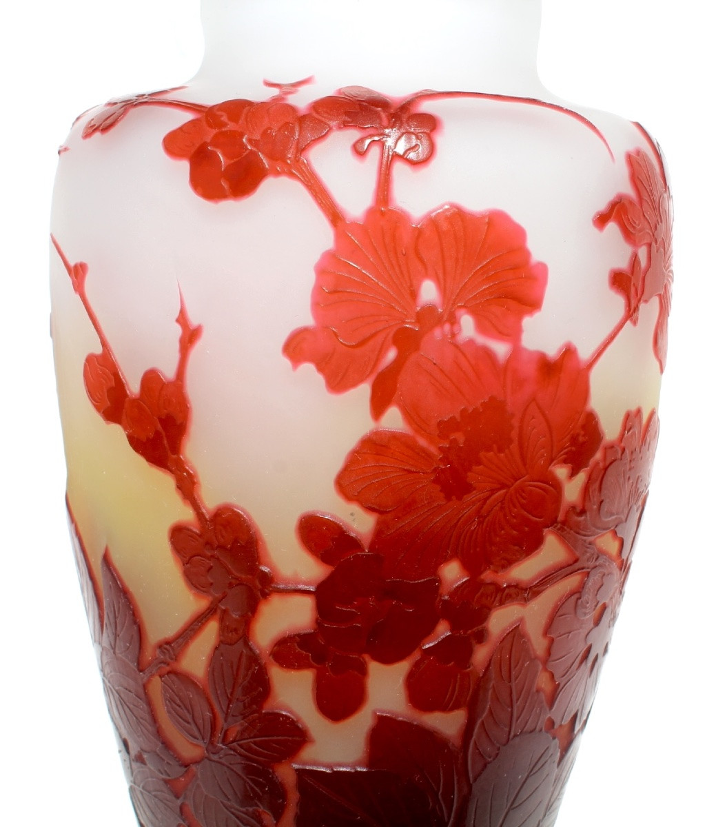 Galle Vase With Apple Blossoms, Perfect, Daum Era 1900 Art-nouveau-photo-4