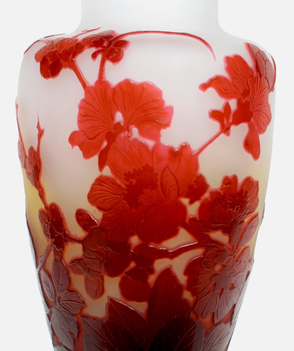 Galle Vase With Apple Blossoms, Perfect, Daum Era 1900 Art-nouveau-photo-1