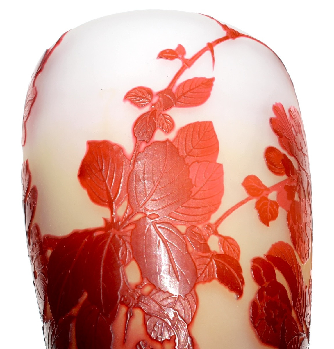 Galle Vase With Apple Blossoms, Perfect, Daum Era 1900 Art-nouveau-photo-3