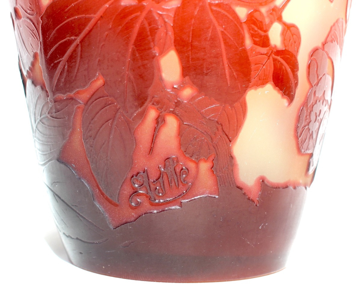 Galle Vase With Apple Blossoms, Perfect, Daum Era 1900 Art-nouveau-photo-7