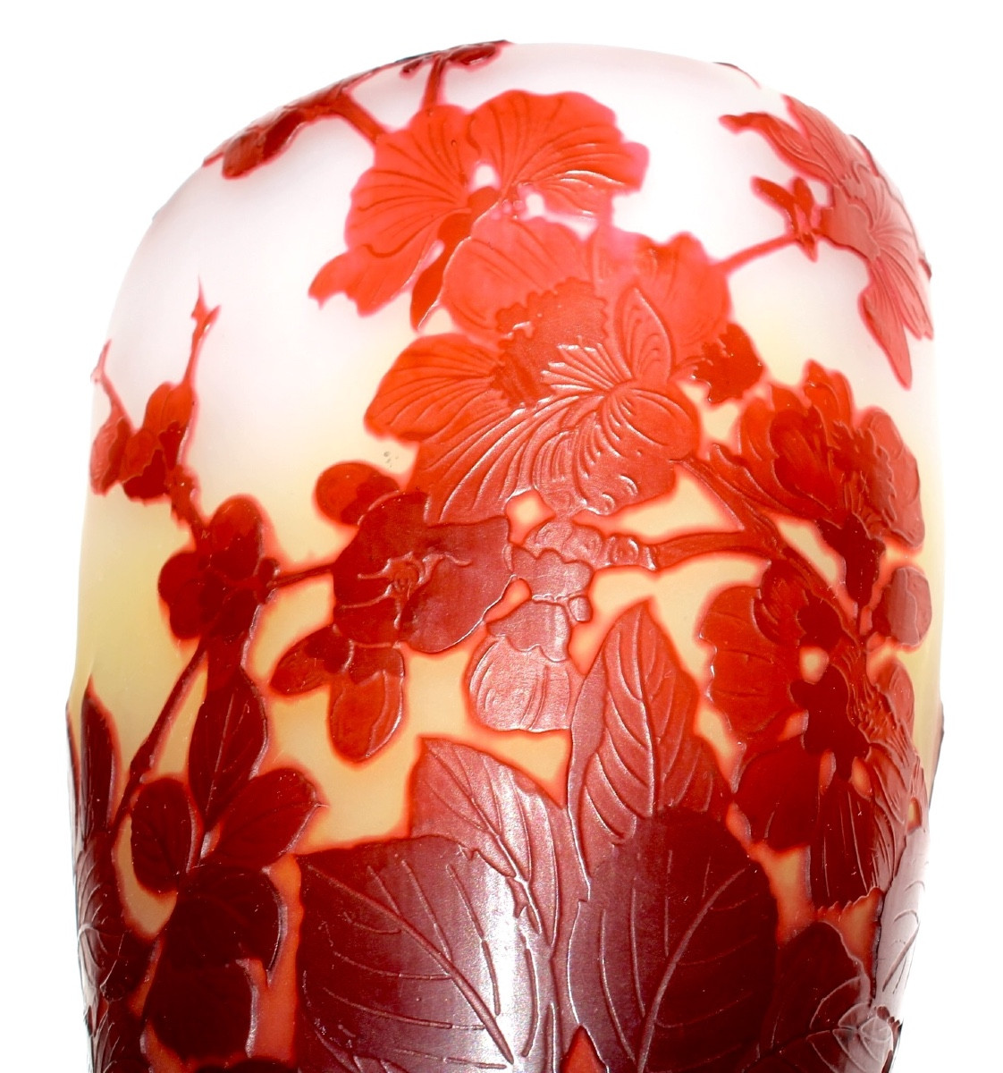 Galle Vase With Apple Blossoms, Perfect, Daum Era 1900 Art-nouveau