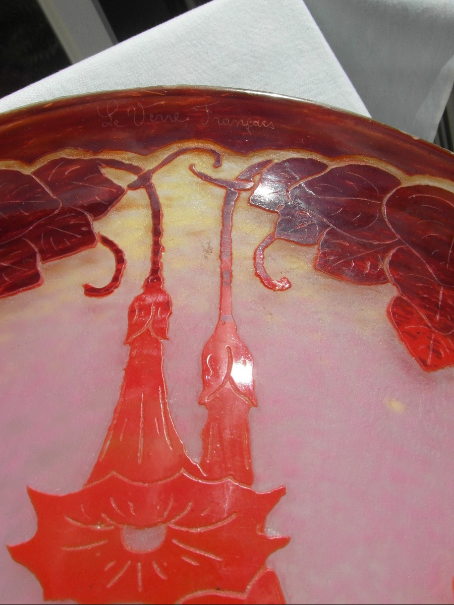 Complete Art-deco Chandelier Le Verre Français, Schneider , -photo-1