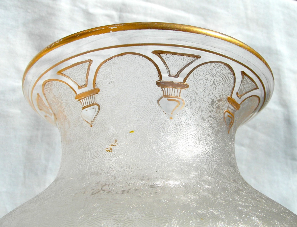 Vase Baccarat à décor de fuchsias, gravés, vers 1880, era daum Galle art-nouveau-photo-7